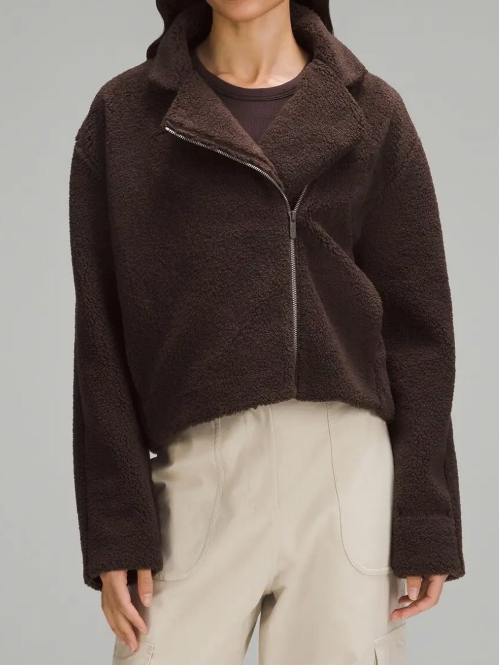 Lululemon Textured Fleece Moto Jacket Size 12 NWT